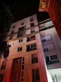 Low angle view of building at night