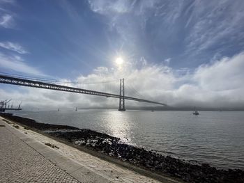 Bridge over sea against sky