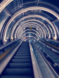 View of escalator in subway