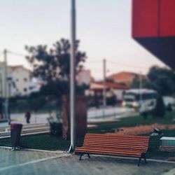 View of empty bench