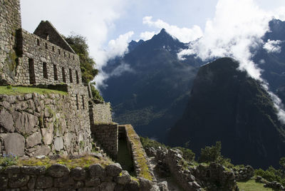 Panoramic view of historic building against cloudy sky