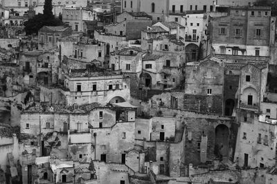 High angle view of buildings in city