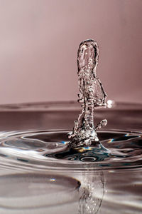 Close-up of water drop on glass