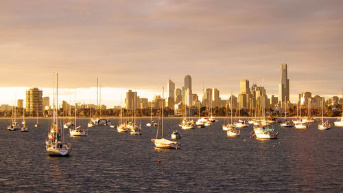 View of boats in sea