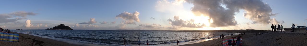 Scenic view of sea at sunset