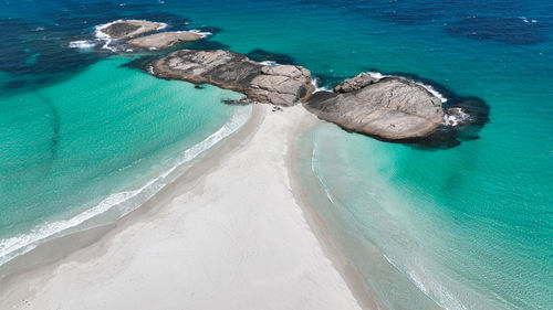 High angle view of beach