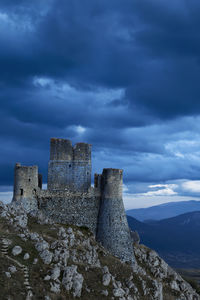 Amazing rocca calascio castle view in abruzzo mountains