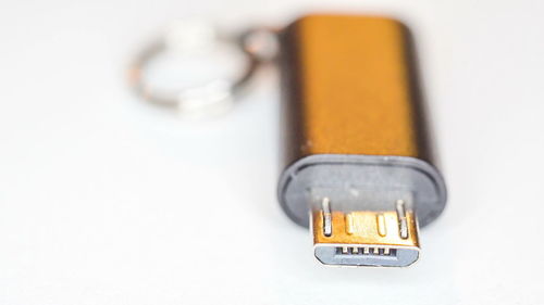 Close-up of telephone booth against white background