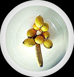 Directly above shot of fruits in plate