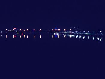 Bridge over river at night