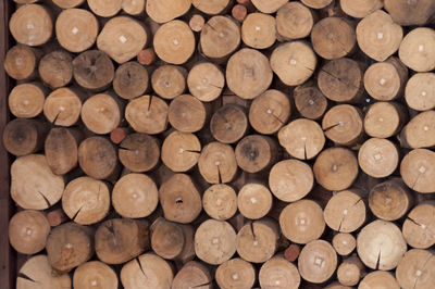 Full frame shot of wooden logs