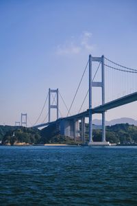 Suspension bridge over sea