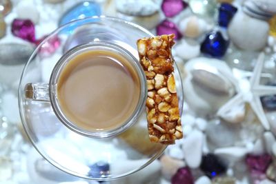 Close-up of dessert on table
