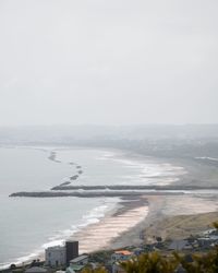 High angle view of sea against sky