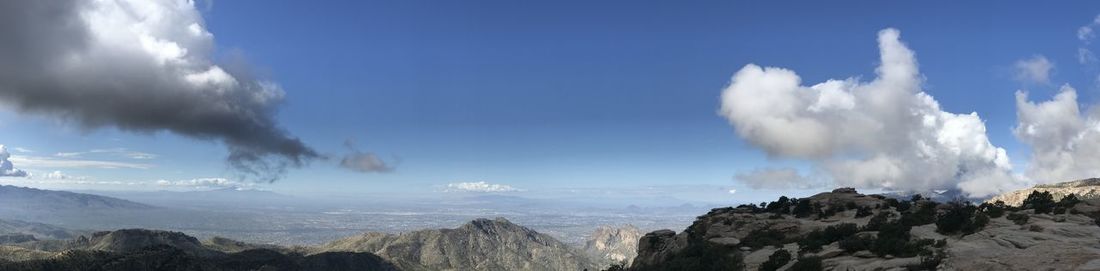 Panoramic view of landscape against cloudy sky