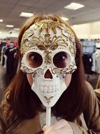 Portrait of woman wearing mask