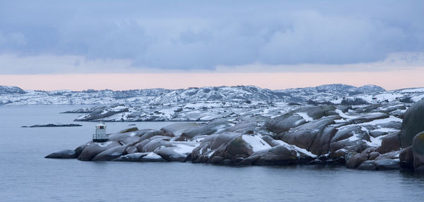 Rocky coast at dusk