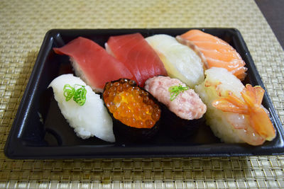 Close-up of sushi on plate