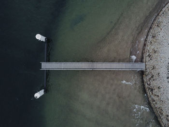 Aerial view of pier over sea