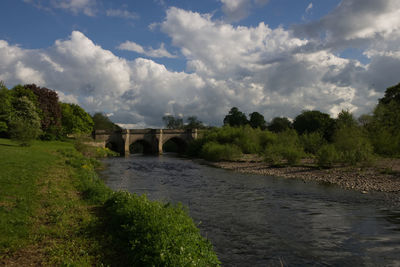 Bridge over river against sky