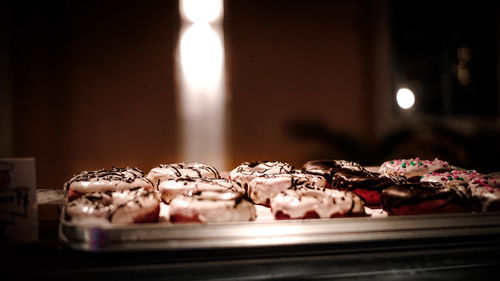 Close-up of cake on table