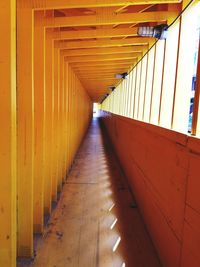 View of yellow corridor