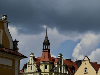 Low angle view of buildings against sky