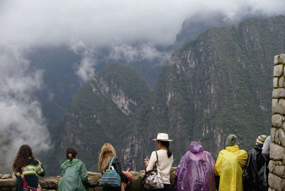 Tourists on mountain