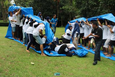 Group of people in park
