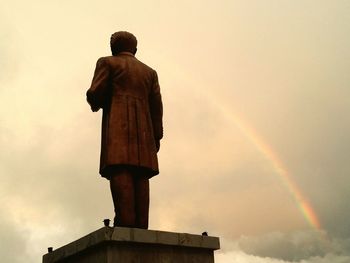 Low angle view of statue against the sky