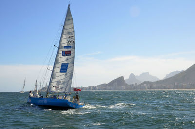 Boats sailing in sea