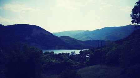 Scenic view of mountains against sky