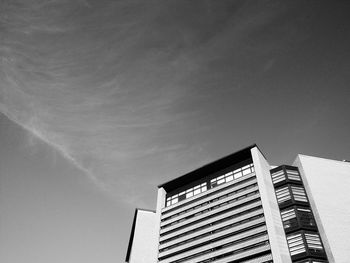 Low angle view of skyscraper against sky