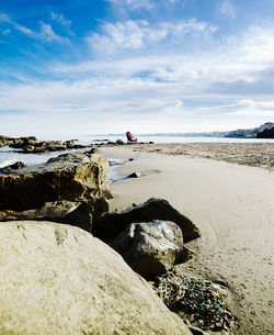 Scenic view of beach against sky