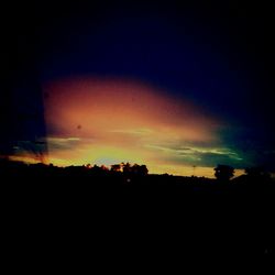 Silhouette landscape at sunset