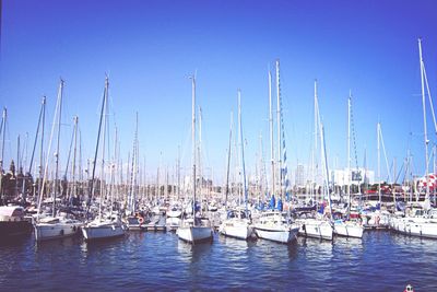 Boats in calm blue sea