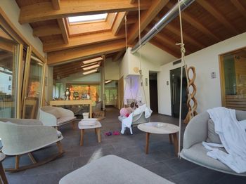 Chairs and tables on bed at spa. relax concept