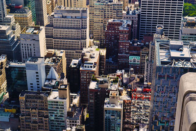 High angle view of buildings at manhattan