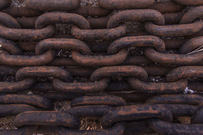 Full frame shot of rusty chain