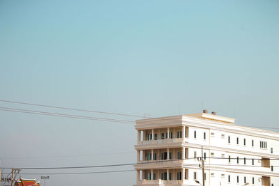 Low angle view of building against clear sky