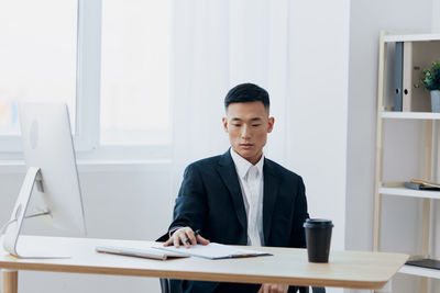 Businessman working at office