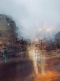 Reflection of sky in foggy weather