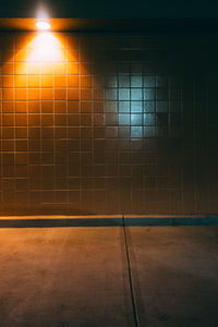 Low angle view of illuminated light