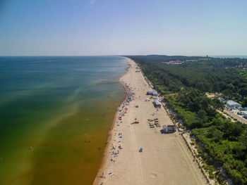 High angle view of beach against sky