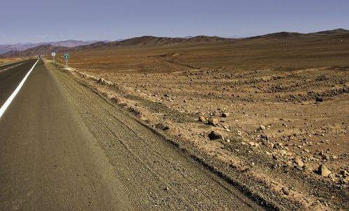 Alto-plano road through the atacama desert, northern chile.