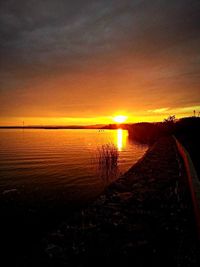 Scenic view of sea at sunset