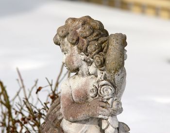 Close-up of carving on wall