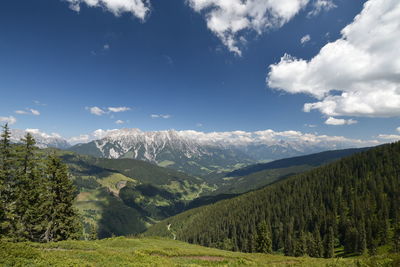 Scenic view of mountains against sky