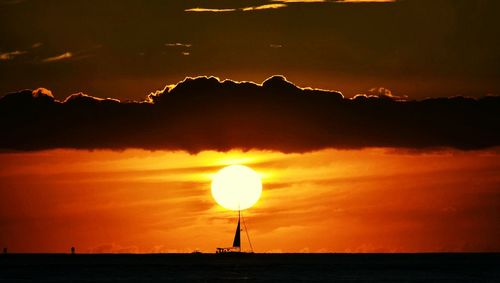 Scenic view of sunset over sea