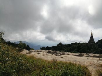 Scenic view of land against sky